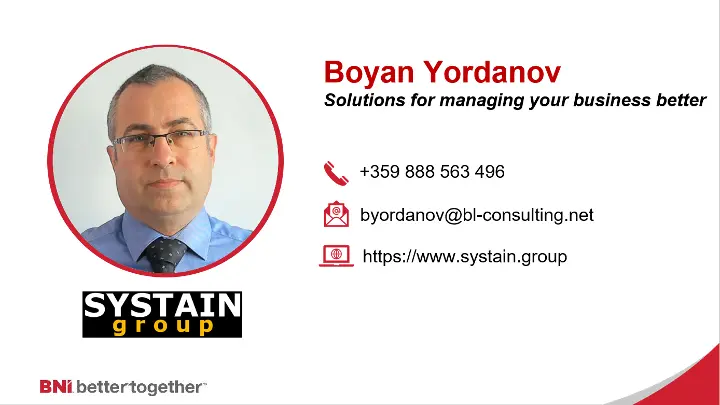 Boyan Yordanov BL COnsulting member of Systain Group